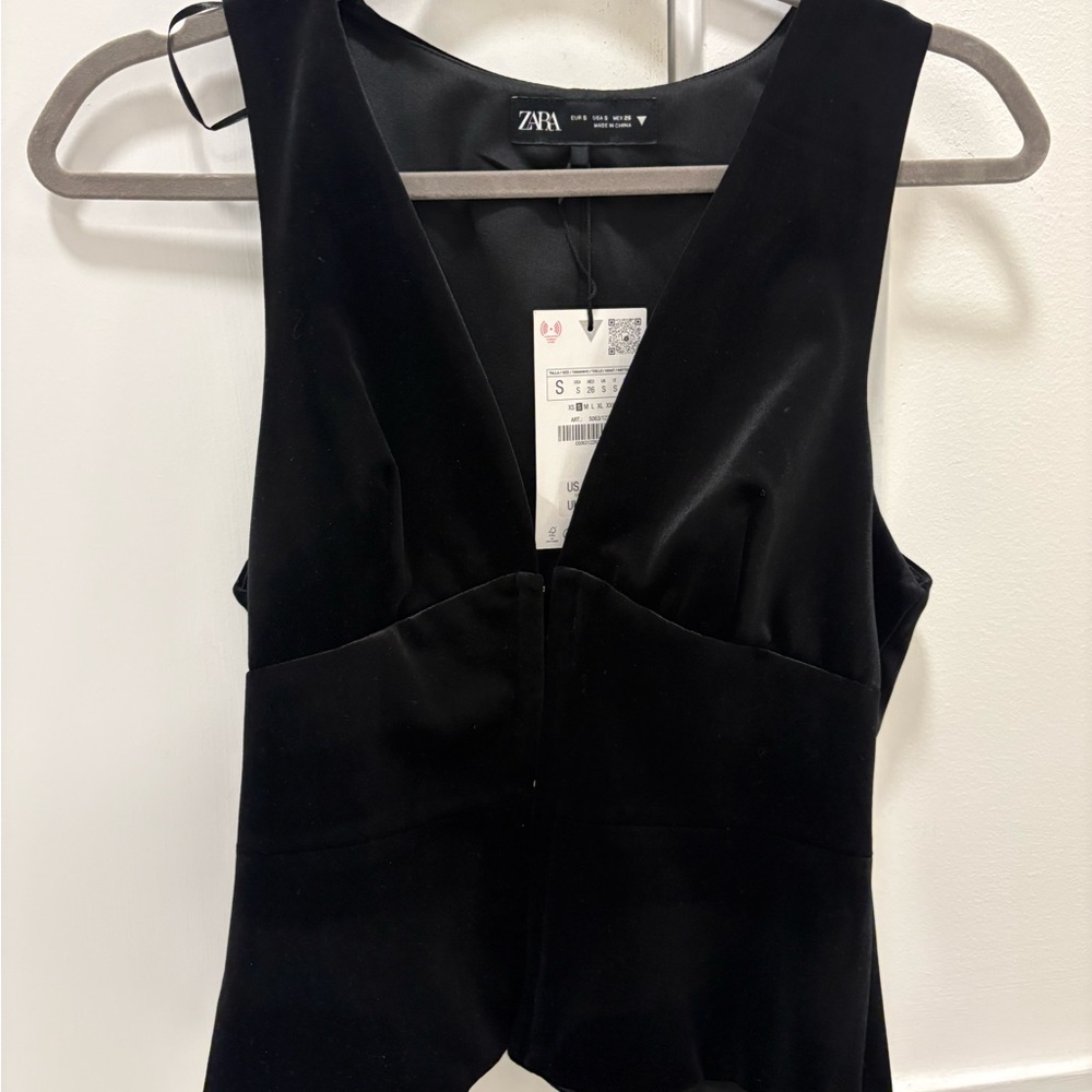 Zara plunge velvet top